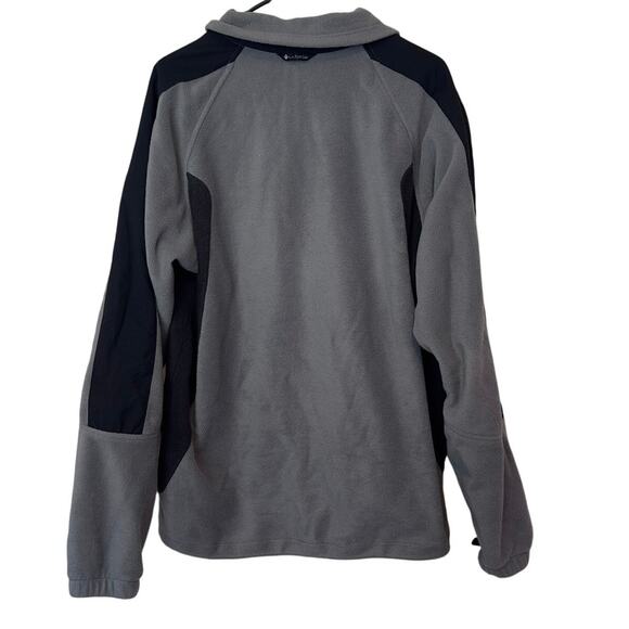 Columbia Men’s Full Zip Fleece Jacket Size L Gray Black Zip Pockets Fall Winter - Picture 2 of 8